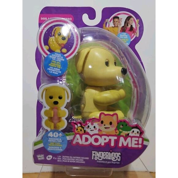 Fingerlings "Adopt Me!" Interactive Pet Dog - 40+ Sounds & Reactions Yellow Anim - Picture 2 of 4